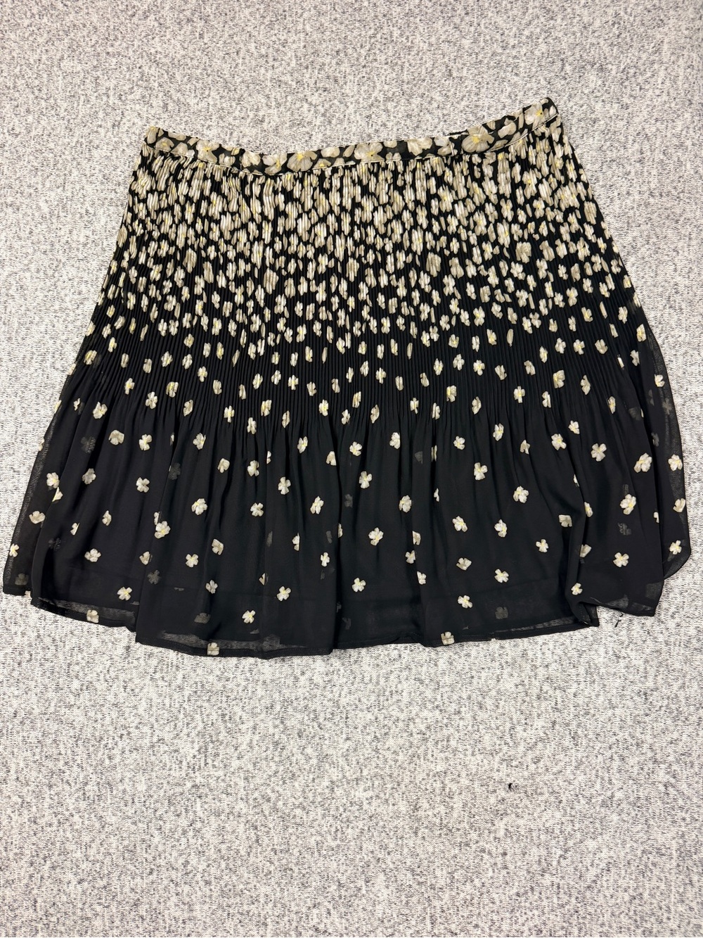 Elle Black Mini Skirt with Cream Floral Print